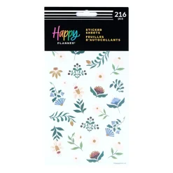 Set 10 hojas Stickers Forest Flowers Happy Planner