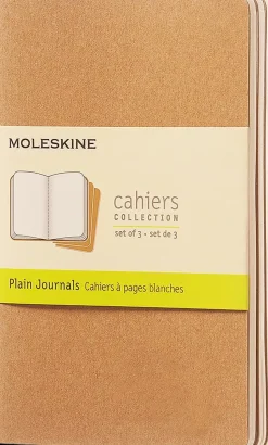 Set 3 Libretas Kraft Lisas tapa blanda Cahier Moleskine 9x14cm