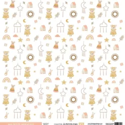 Set 4 papeles vellum À Petits Pas Girl Florilèges Design 30x30cm