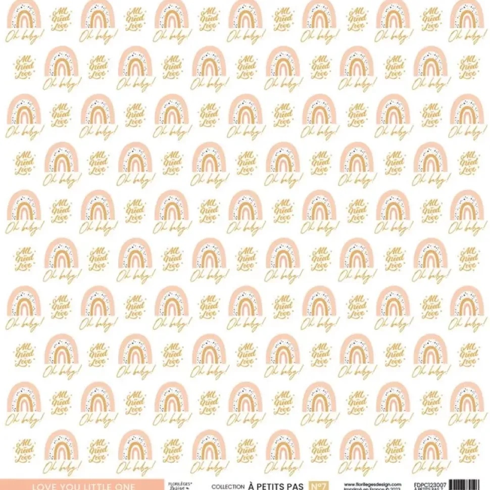 Set 4 papeles vellum À Petits Pas Girl Florilèges Design 30x30cm