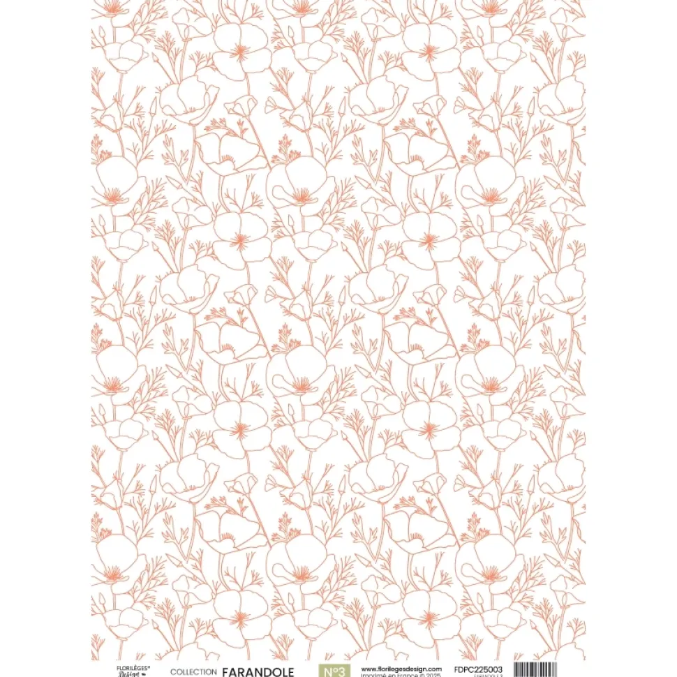 Set 4 papeles vellum Farandole Florilèges Design A4