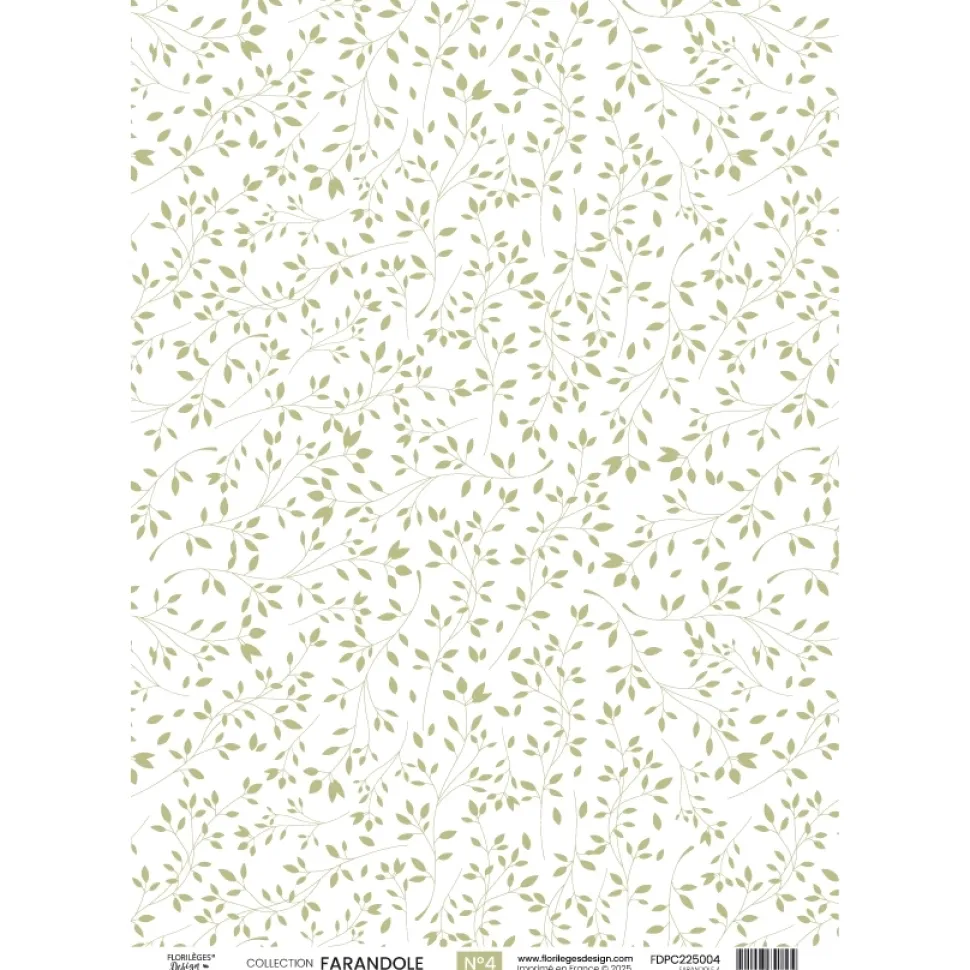 Set 4 papeles vellum Farandole Florilèges Design A4