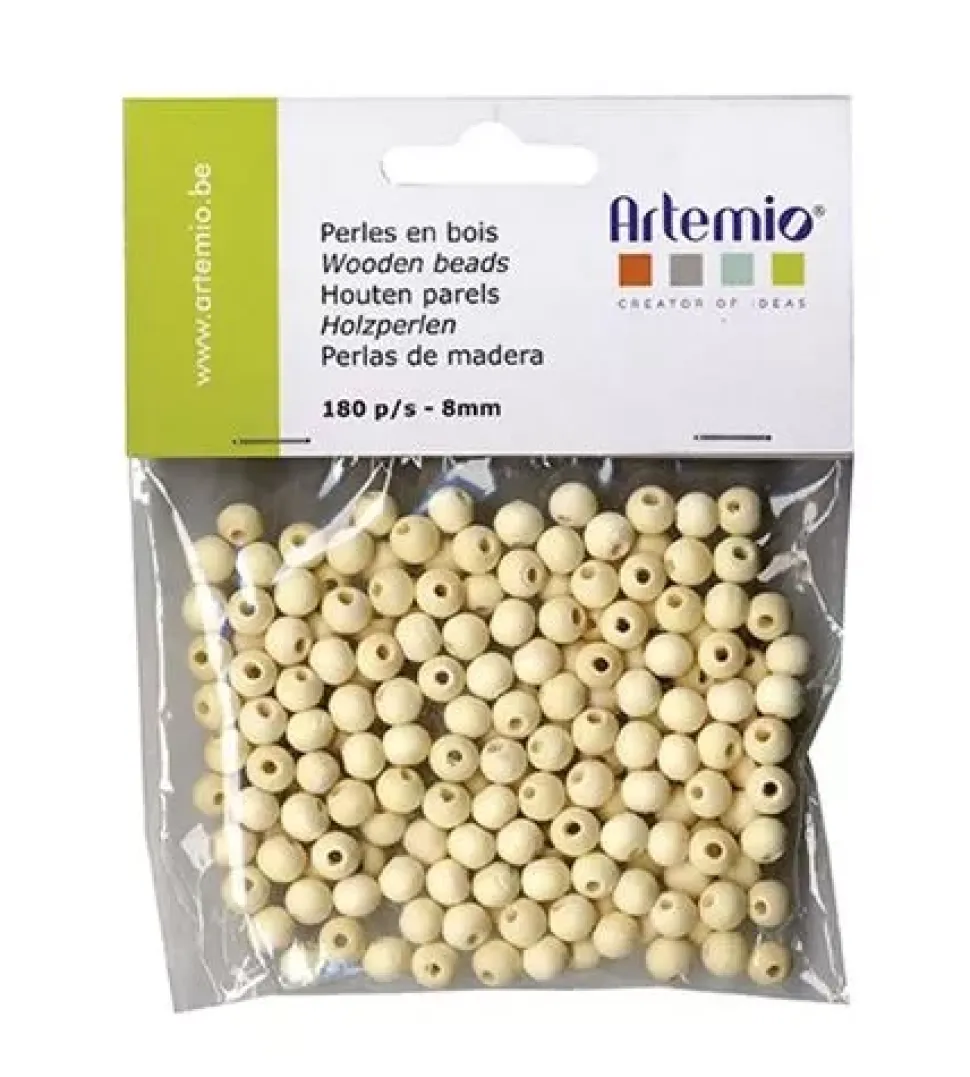 Set 180 Perlas de Madera Artemio