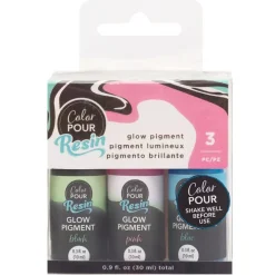 Set 3 Pigmentos Fosforescentes Color Pour Resin American Crafts 30ml