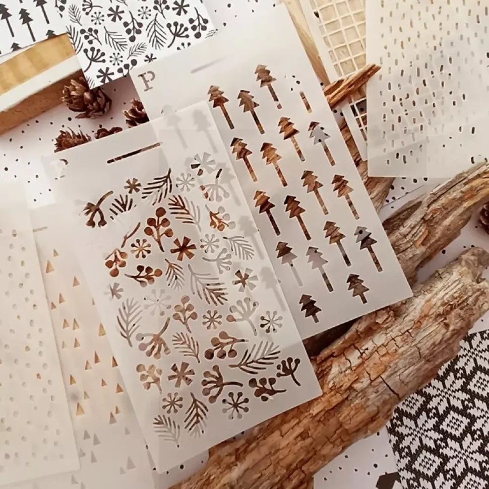 Set 3 Plantillas de Stencil #2 Invierno22 Paperinky