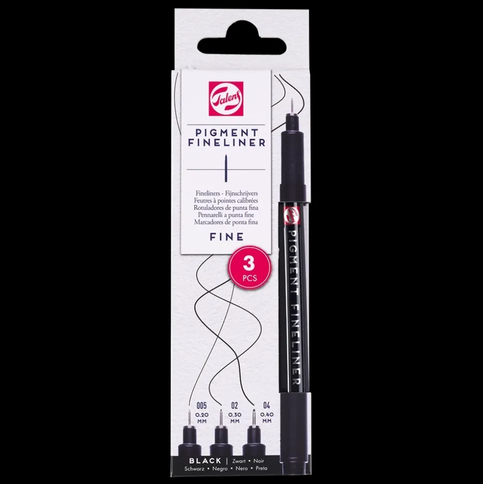 Set 3 rotuladores negros Pigment Fineliner Talens F