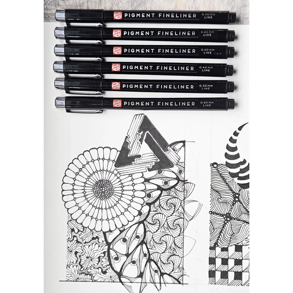 Set 3 rotuladores negros Pigment Fineliner Talens F