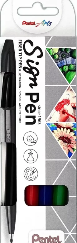 Set 4 Rotuladores Sign Pen Pentel