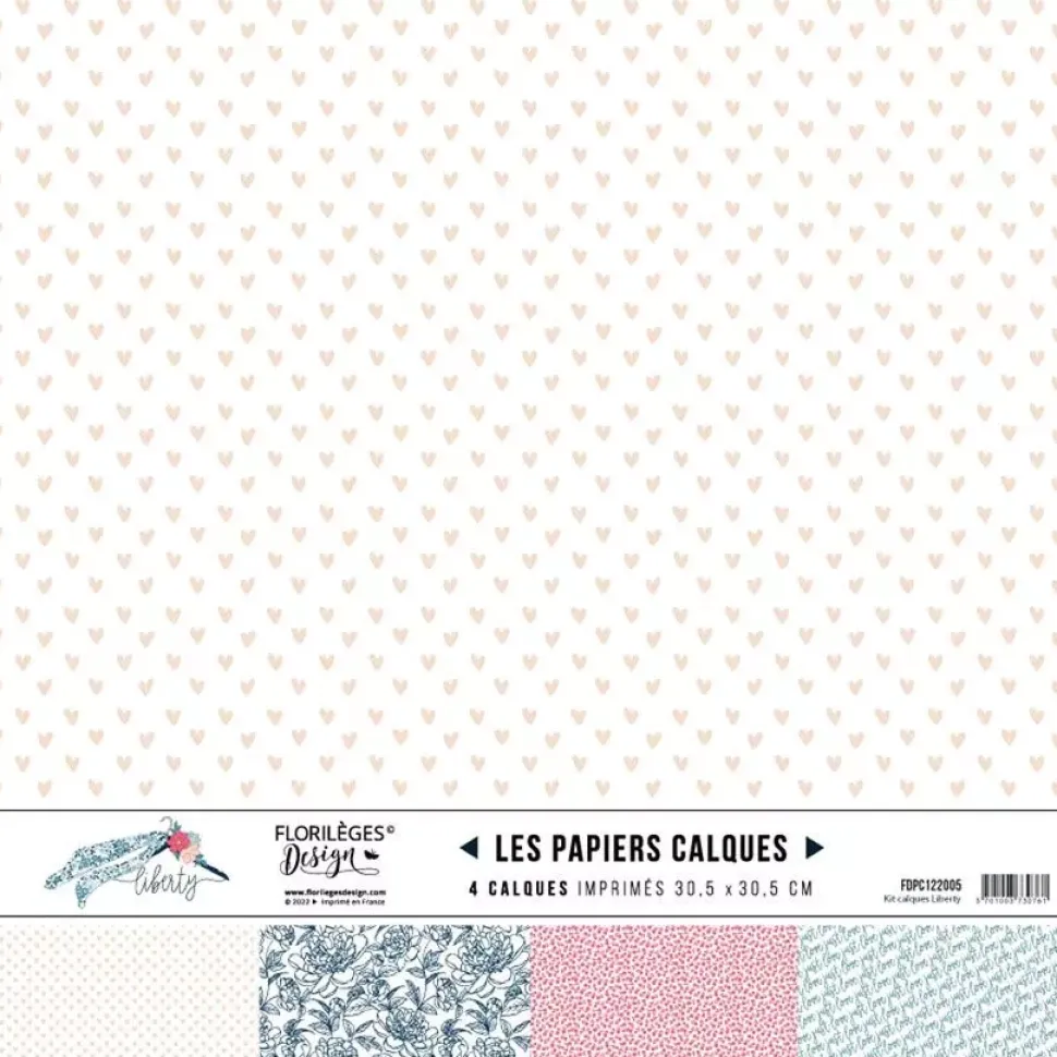 Set 4 Vellum Liberty Florilèges Design 30x30cm