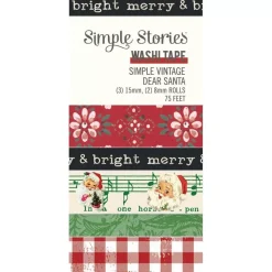 Set 5 Washi Tape Simple Vintage Dear Santa Simple Stories