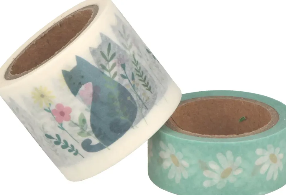 Set 2 Washi Tapes Gatos Life is Simple Artemio