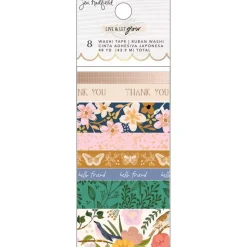 Set 8 Washi Tapes Live & Let Grow Jen Hadfield