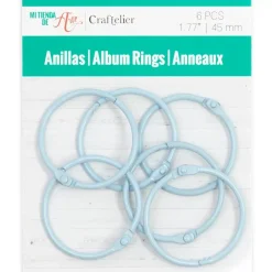 Set de 6 anillas 45mm Azul bebé Craftelier