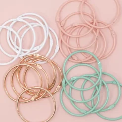 Set de 6 anillas 60mm Baby Pink Craftelier