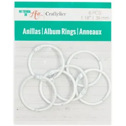 Set de 6 anillas 30mm Blanco Craftelier