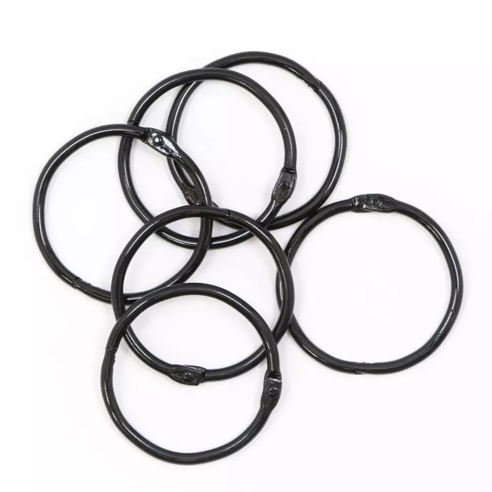 Set de 6 anillas 45mm Negro Craftelier