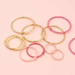 Set de 6 anillas 60mm Pink Craftelier