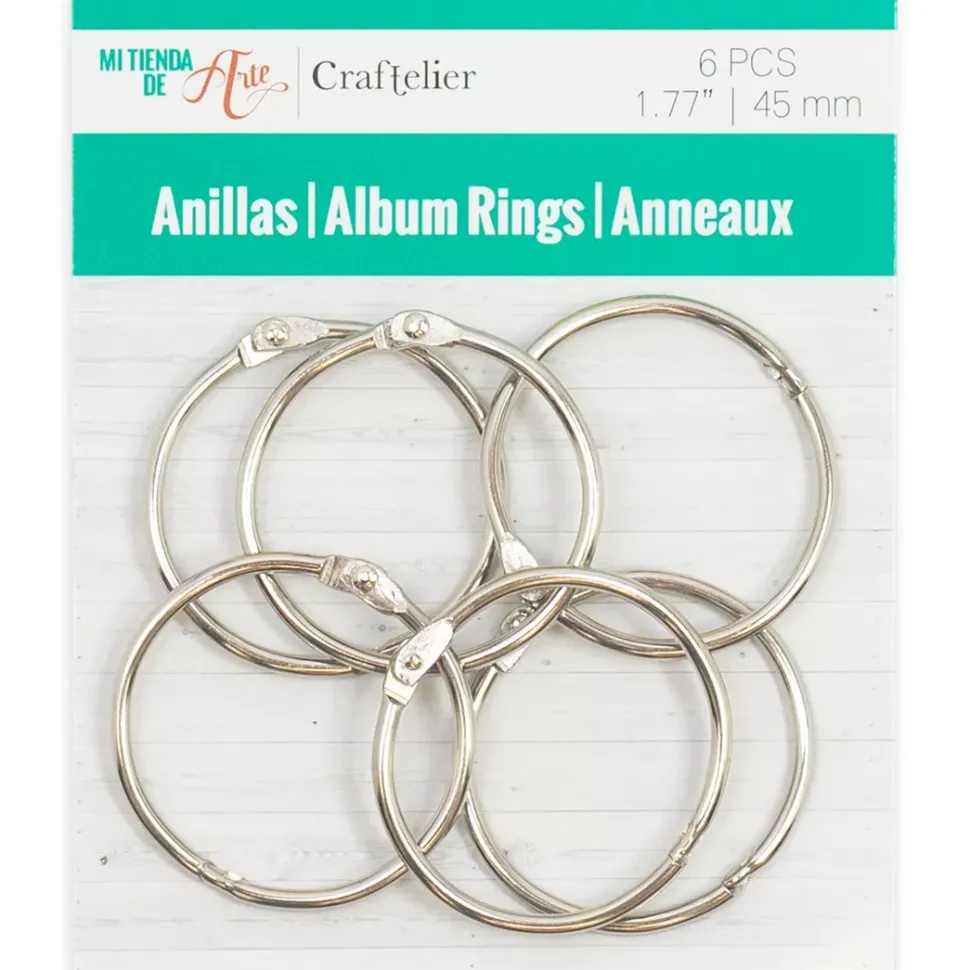 Set de 6 anillas 45mm Plata Craftelier