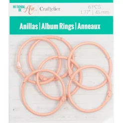Set de 6 anillas 45mm Rosa bebé Craftelier