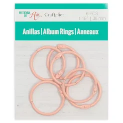 Set de 6 anillas 30mm Rosa bebé Craftelier