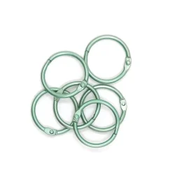 Set de 6 anillas 30mm Turquesa Metalizado Craftelier