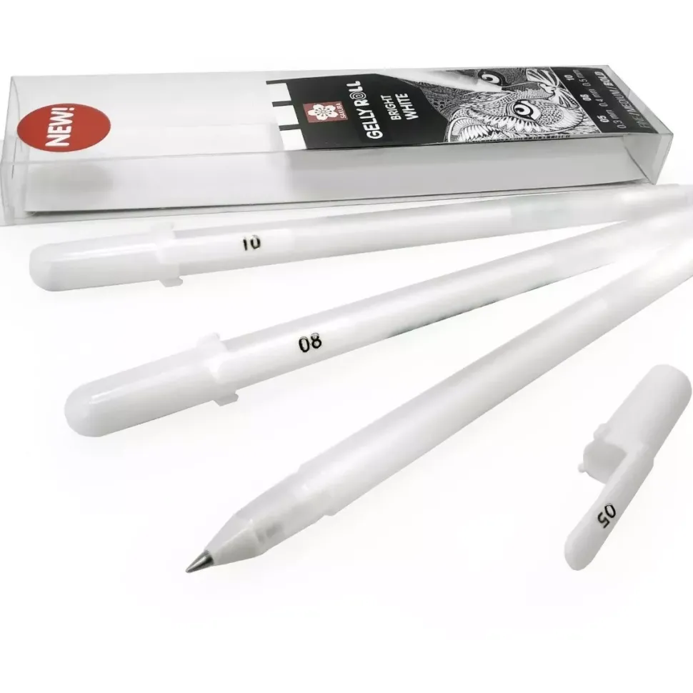 Set de 3 bolígrafos Gel Bright White Gelly Roll Happy Sakura