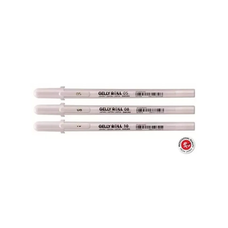 Set de 3 bolígrafos Gel Bright White Gelly Roll Happy Sakura