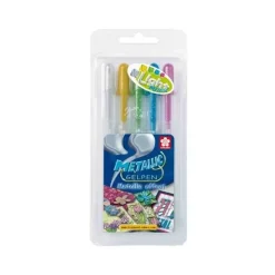 Set de 5 bolígrafos gel efecto metálico Light