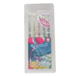 Set de 5 bolígrafos gel efecto glitter Light