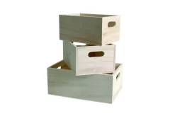 Set de 3 cajas de madera