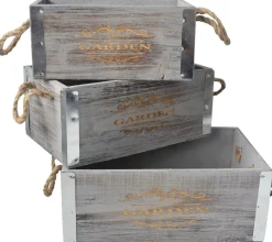Set de 3 cajas de madera