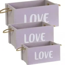 Set de 3 cajas de madera