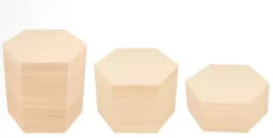 Set de 3 Cajas de Madera Hexagonales Artemio