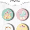 Set de 4 Chapas My Cute Baby Elephant Girl Fabrika Decoru