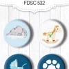 Set de 4 Chapas My Cute Baby Elephant Boy #3 Fabrika Decoru