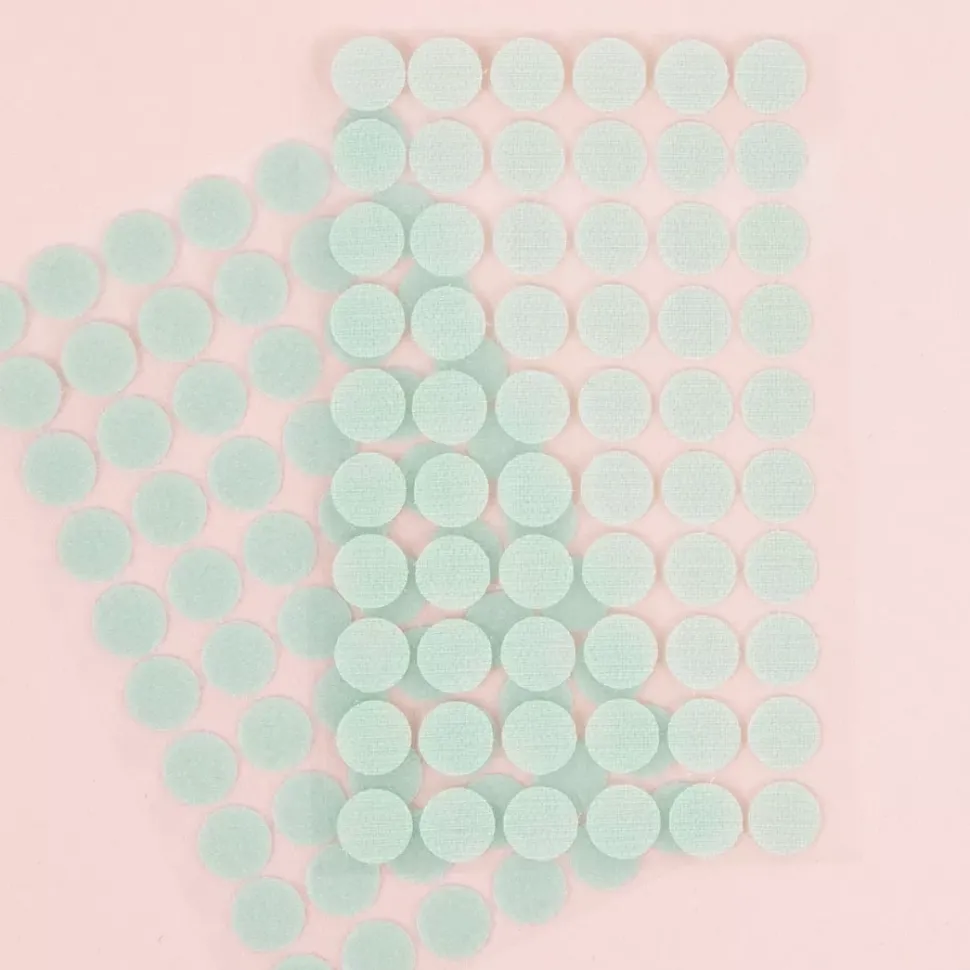 Set de 60 Círculos de Velcro Turquesa Craftelier 15mm