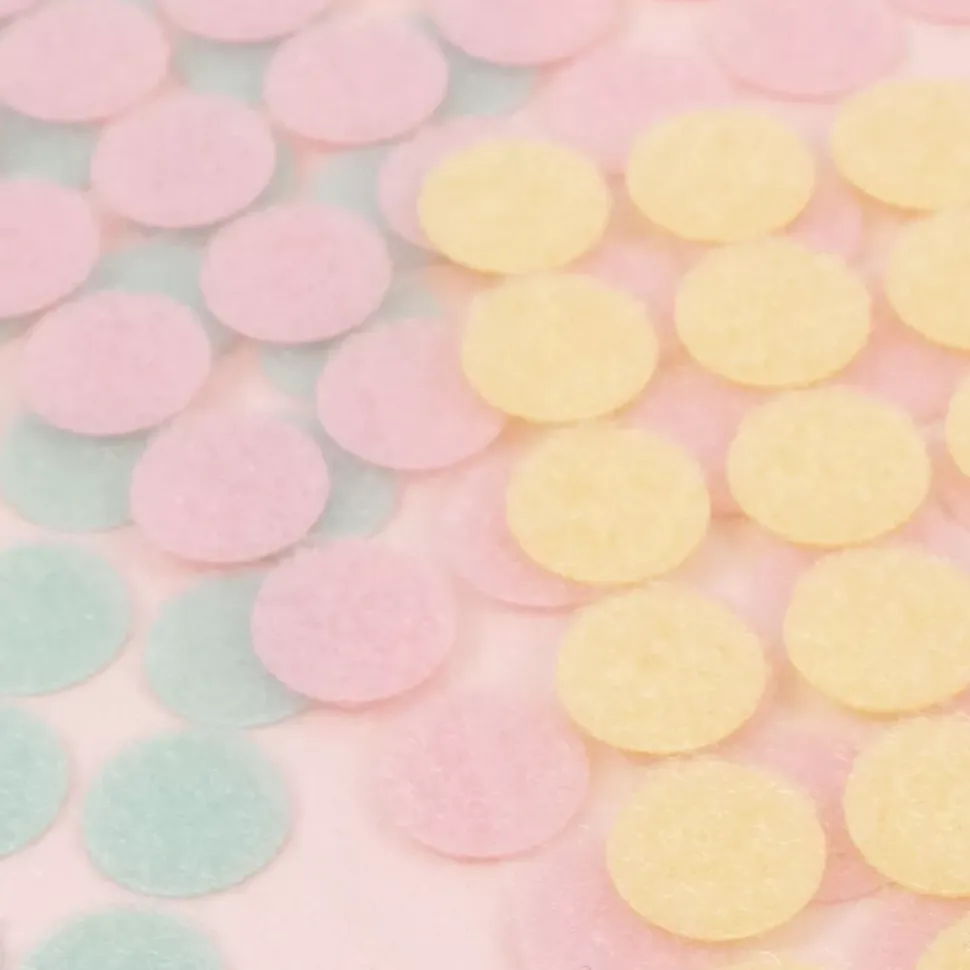 Set de 60 Círculos de Velcro Turquesa Craftelier 15mm