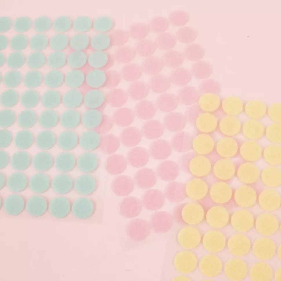 Set de 60 Círculos de Velcro Turquesa Craftelier 15mm