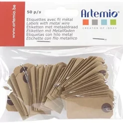 Set de 50 Die-Cut Etiquetas Kraft Artemio