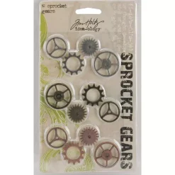 Set de 12 engranajes para decorar Tim Holtz