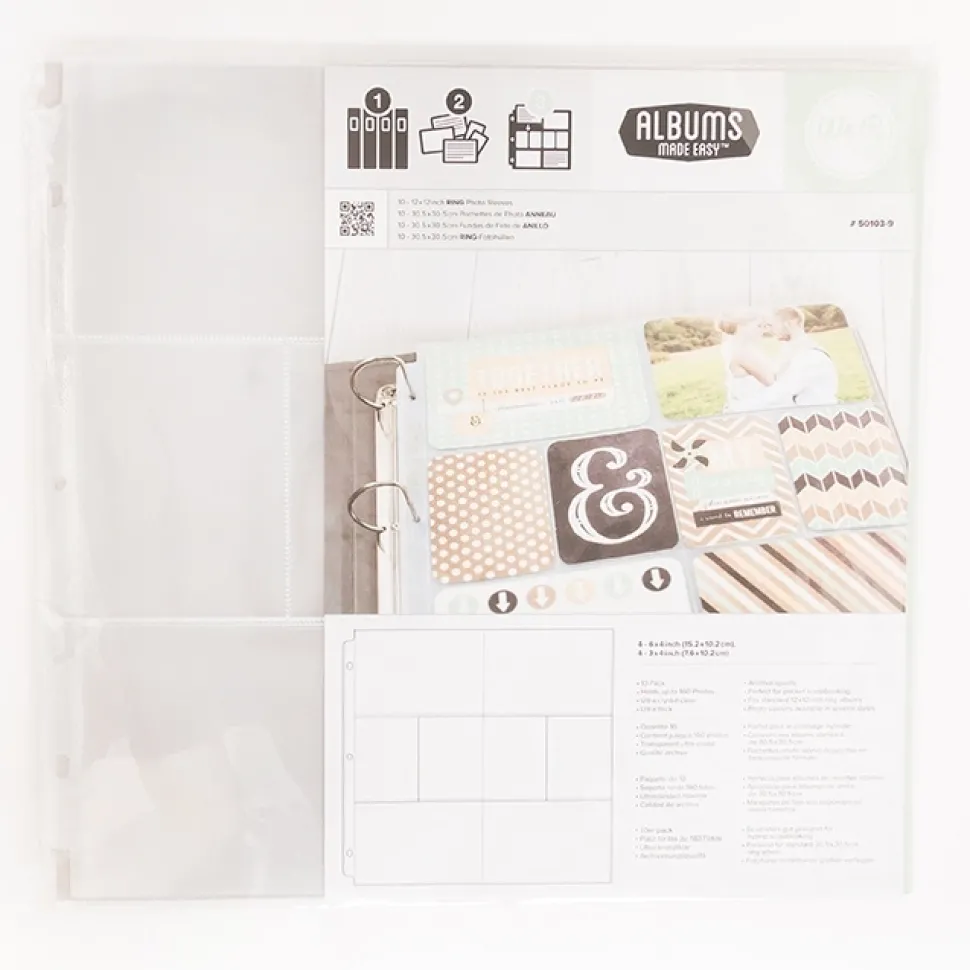 Set de 10 fundas protectoras bolsillos 6"x4" & 3"x4" We R Makers 30x30cm