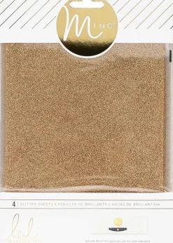 Set de 4 hojas Glitter Gold para Minc Heidi Swapp