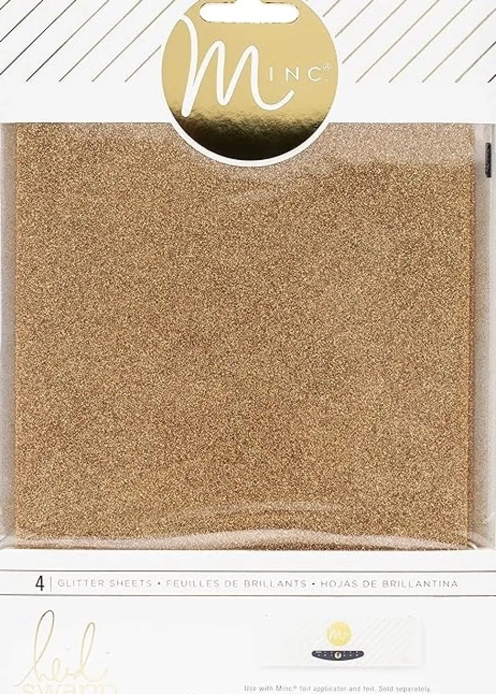 Set de 4 hojas Glitter Gold para Minc Heidi Swapp