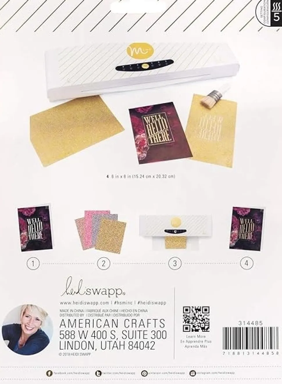 Set de 4 hojas Glitter Gold para Minc Heidi Swapp