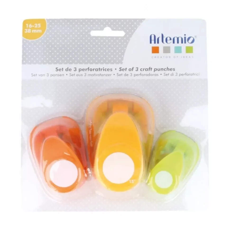 Set de 3 perforadoras Círculos Artemio