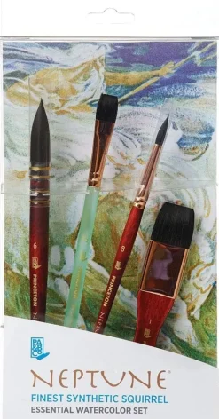 Set de 4 Pinceles 4750 Professional Box Mango Corto Neptune Princeton