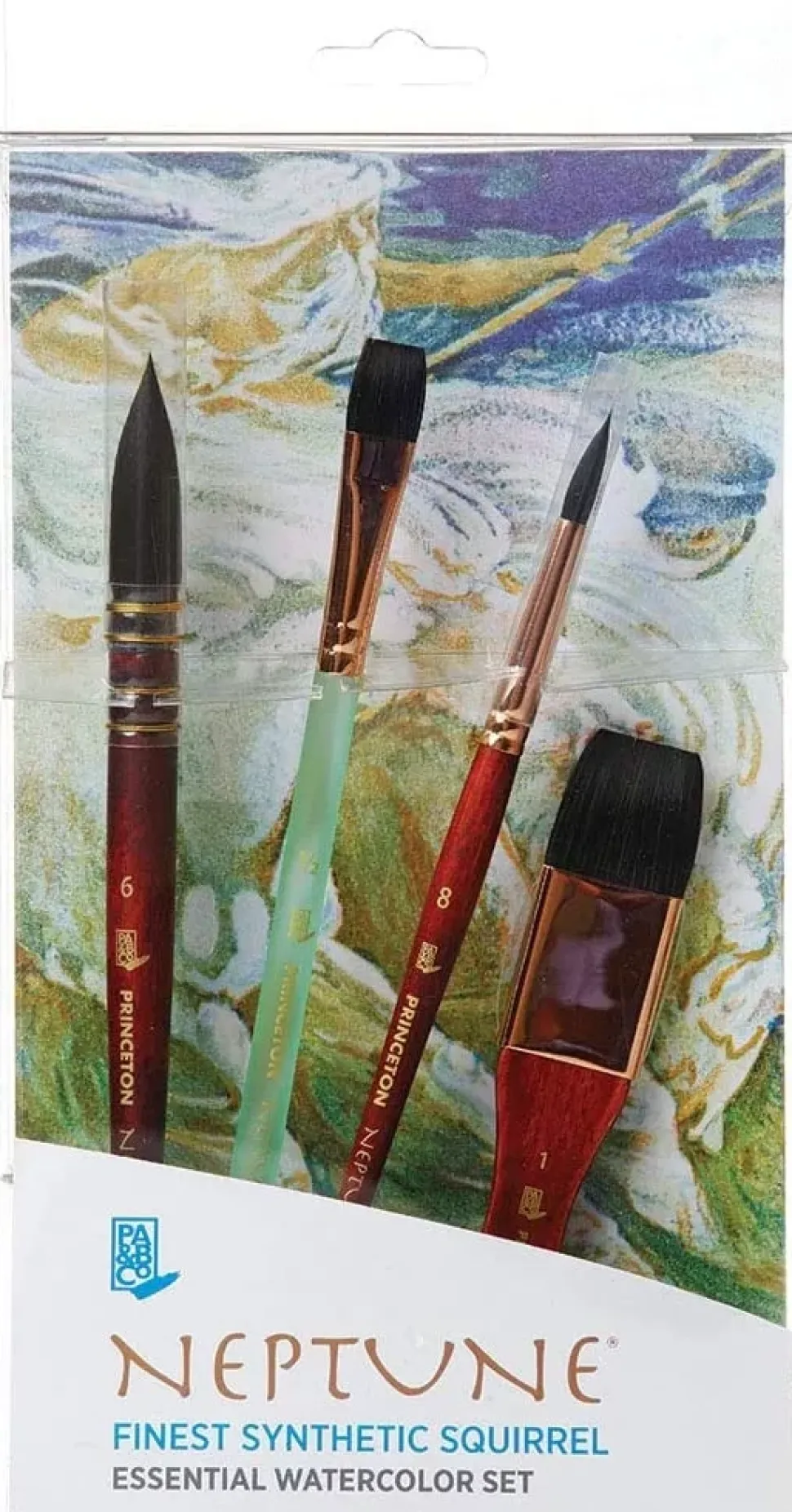 Set de 4 Pinceles 4750 Professional Box Mango Corto Neptune Princeton