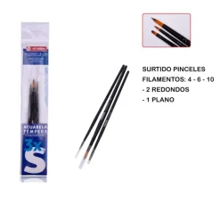 Set de 3 pinceles Art Creation S