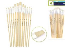 Set de 12 pinceles cerda plana Multicraft