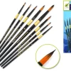 Set de 8 pinceles cerda redonda arte oriental Multicraft